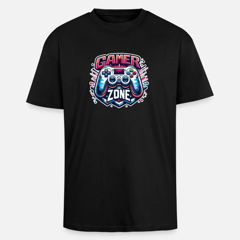 Gamer Zone - Controller Illustration - Oversized Heavyweight Unisex T-Shirt - Schwarz