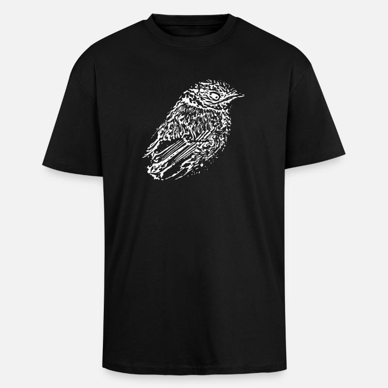 Vogel weiß - Oversized Heavyweight Unisex T-Shirt - Schwarz