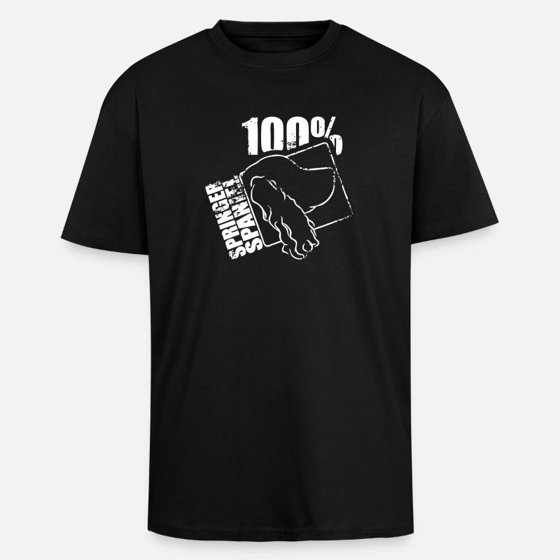 SPRINGER SPANIEL 100 - Oversized Heavyweight Unisex T-Shirt - Schwarz
