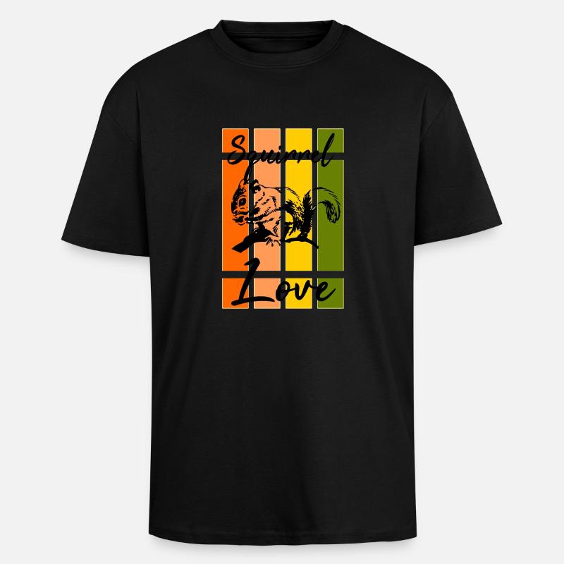 Eichhörnchen - Oversized Heavyweight Unisex T-Shirt - Schwarz