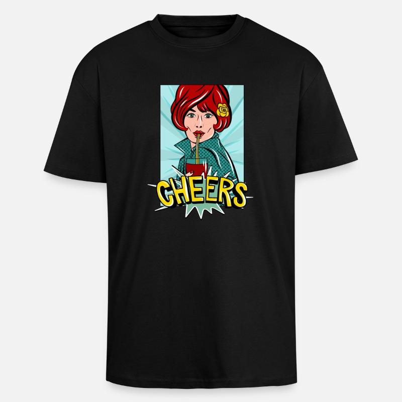 Vive pop art - T-shirt unisexe oversize épais - noir