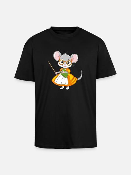 Smart muselærer med en markør og en bog - Unisex oversized heavyweight t-shirt - sort