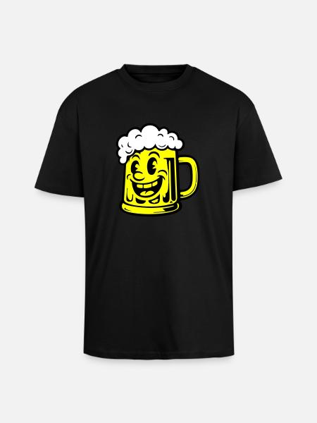 Bier Lustig Comic - Oversized Heavyweight Unisex T-Shirt - Schwarz