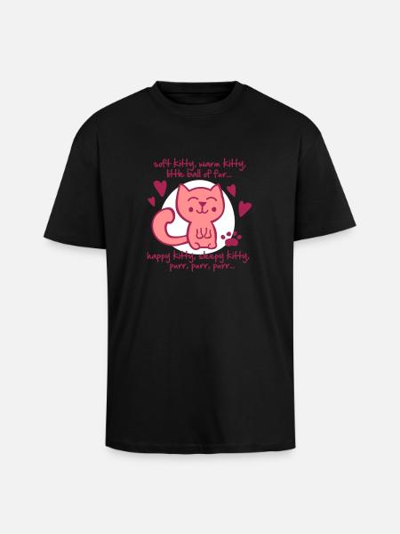 soft kitty, warm kitty, little ball of fur... - Unisex oversized heavyweight t-shirt - sort