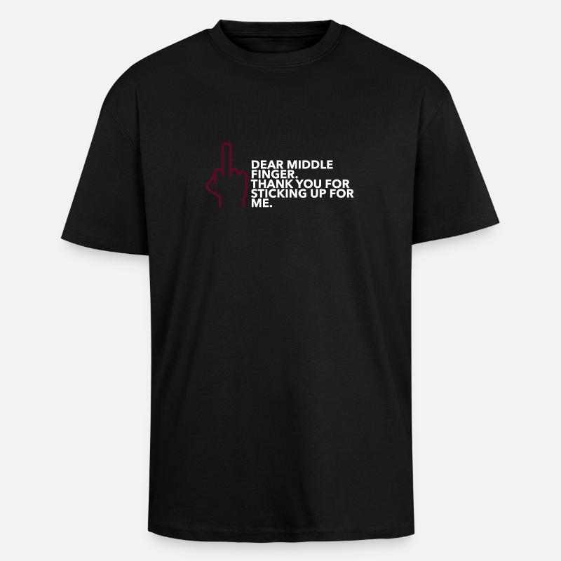 Middle finger - Unisex Oversized Heavyweight T-shirt - black