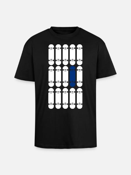 OneBoardBlue / White - Unisex Oversized Heavyweight T-shirt - black