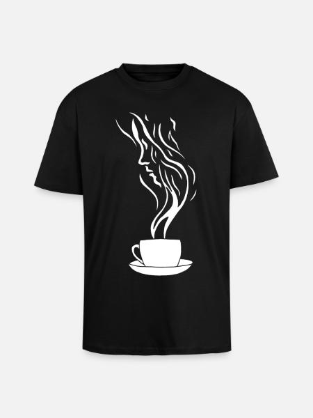 Coffee and the human face - Unisex Oversized Heavyweight T-shirt - black