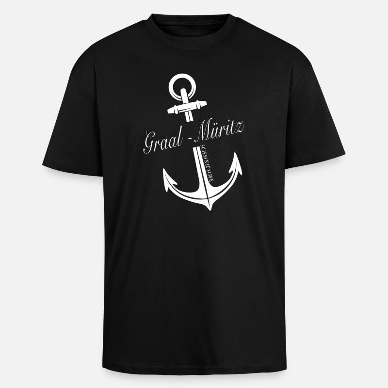 Graal-Müritz - Oversized Heavyweight Unisex T-Shirt - Schwarz
