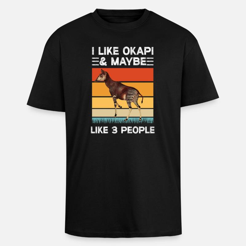 I like Okapi - Unisex Oversized Heavyweight T-shirt - black
