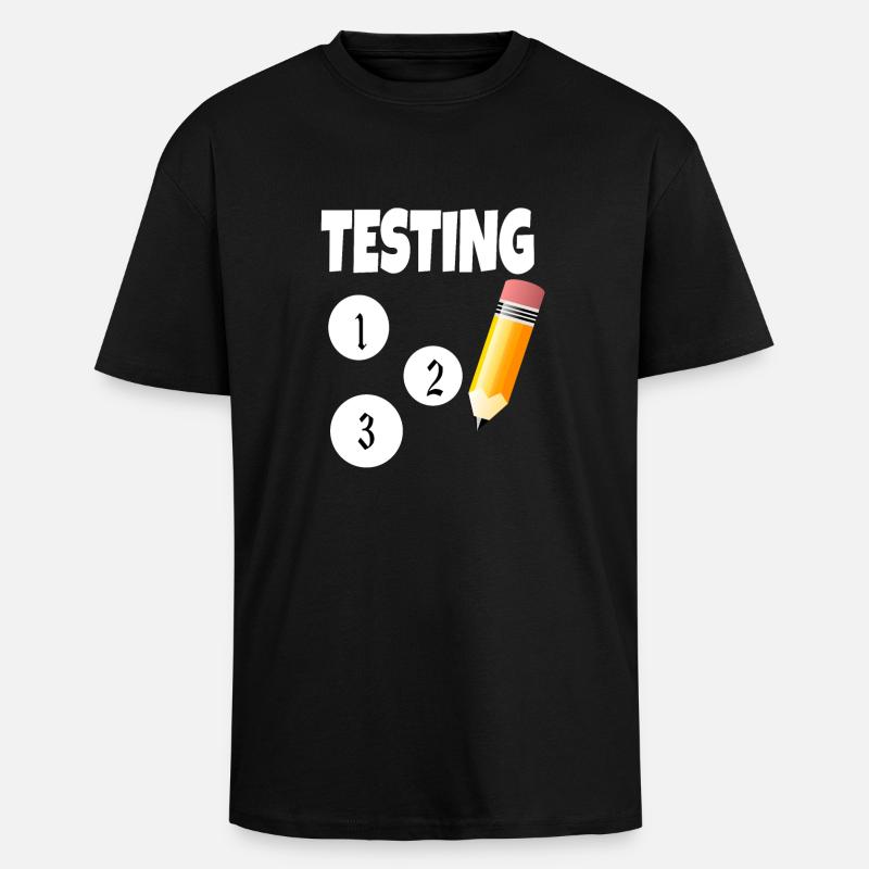 Test 123 avec un crayon - T-shirt unisexe oversize épais - noir