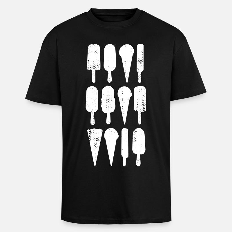 Arômes de crème glacée - T-shirt unisexe oversize épais - noir
