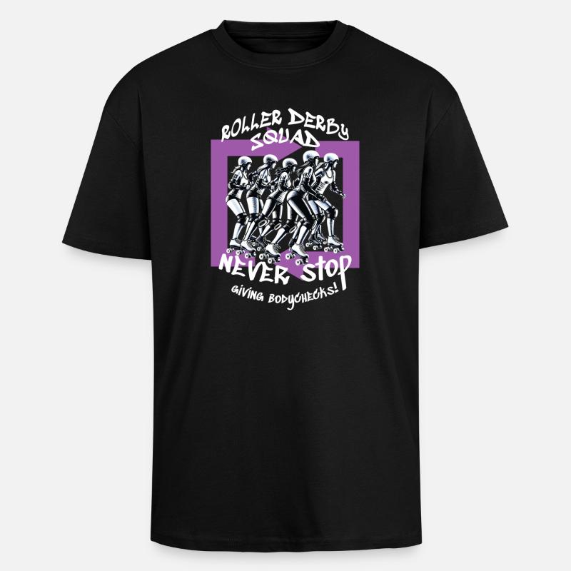 Équipe de roller derby - T-shirt unisexe oversize épais - noir
