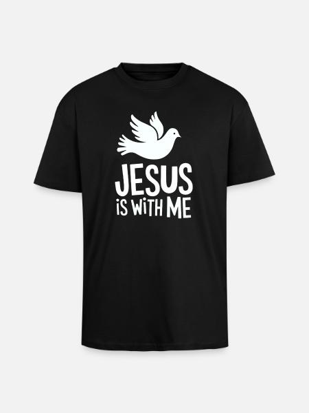 Jesus is with me - Unisex Oversized Heavyweight T-shirt - black
