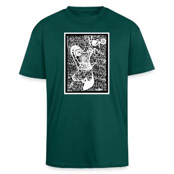 Puissant Humwawa ! - T-shirt unisexe oversize épais - hunter green - Devant - Alina (178cm) & Michal (187cm)