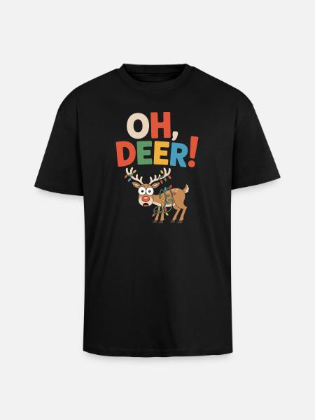 Oh, Reh! Lustiges Weihnachtsgeschenk-Design - Oversized Heavyweight Unisex T-Shirt - Schwarz