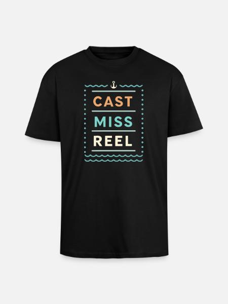 Miss Reel Nautical Pastel - Unisex Oversized Heavyweight T-shirt - black