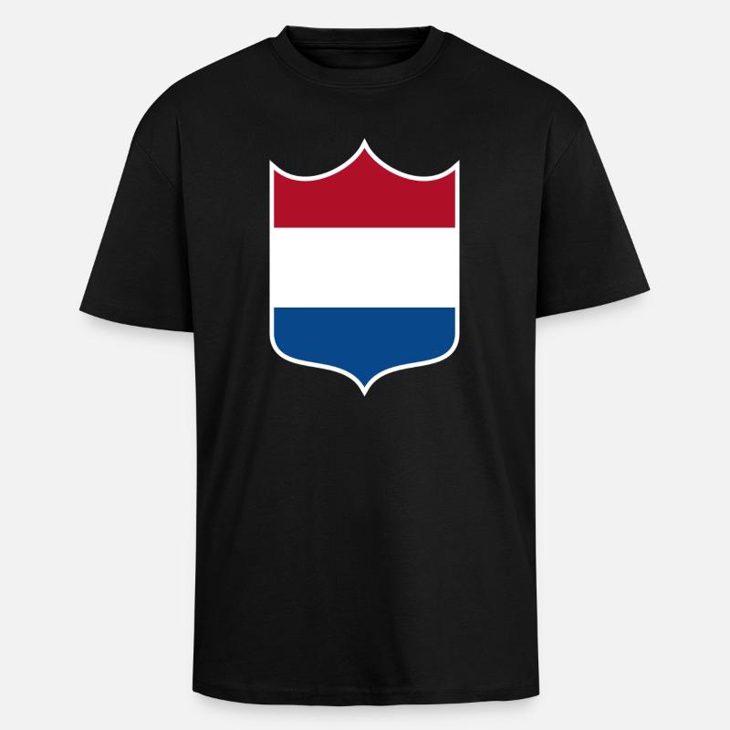 Pays-Bas - T-shirt unisexe oversize épais - noir