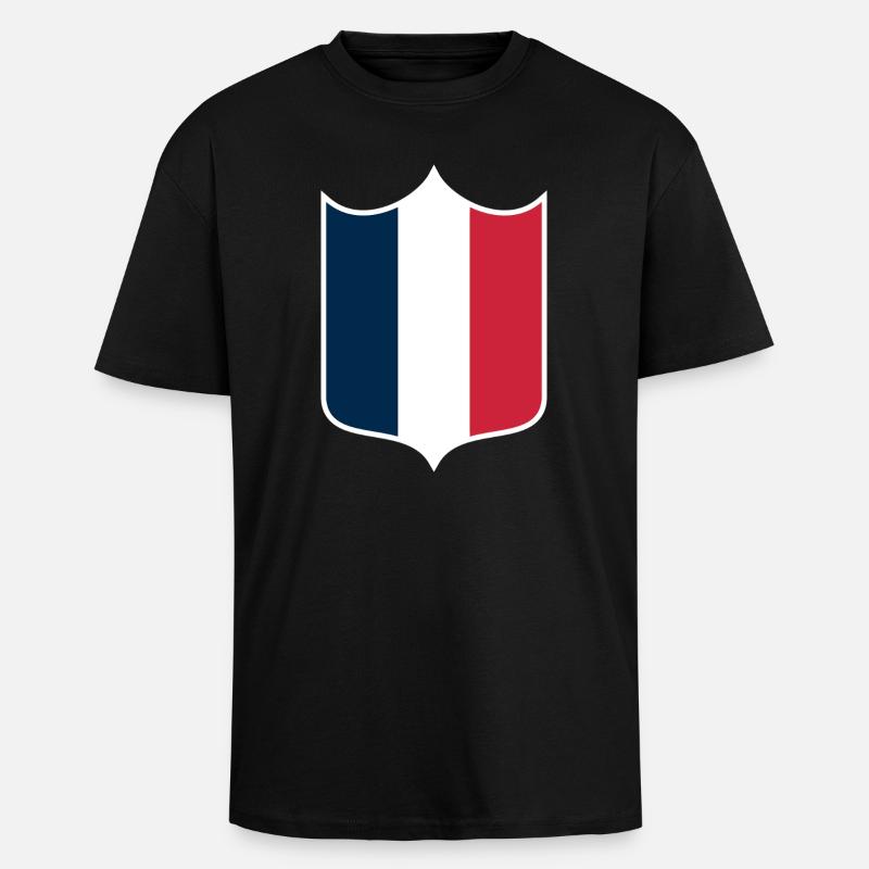 Frankreich - Oversized Heavyweight Unisex T-Shirt - Schwarz