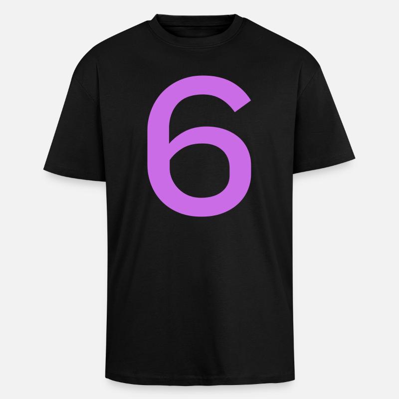 6 - Oversized Heavyweight Unisex T-Shirt - Schwarz