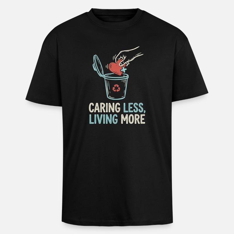 Vivre plus - T-shirt unisexe oversize épais - noir