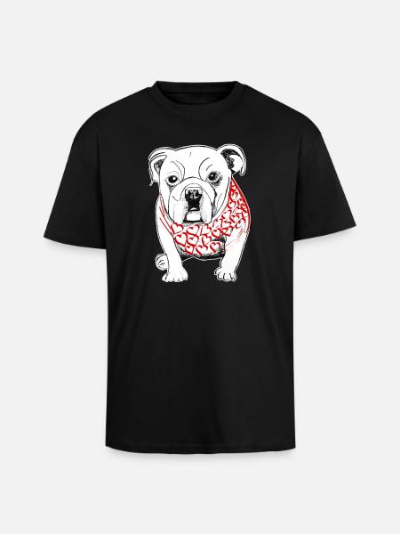 Chiot bouledogue - T-shirt unisexe oversize épais - noir