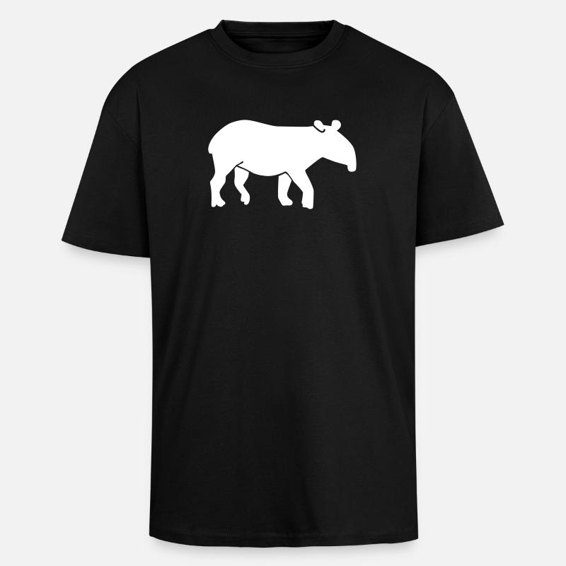 Tapir - Oversized Heavyweight Unisex T-Shirt - Schwarz
