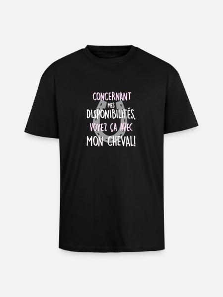 Voyez ça avec mon cheval! - T-shirt unisexe oversize épais - noir