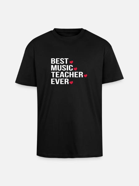 Best Music Teacher Ever - Unisex Oversized Heavyweight T-shirt - black