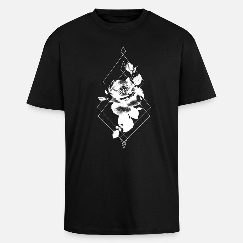 tattoorosewhite - T-shirt unisexe oversize épais - noir