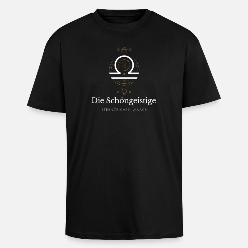 Waage Sternzeichen Glyphen - Oversized Heavyweight Unisex T-Shirt - Schwarz