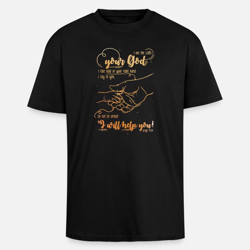 Jesaja Bibelvers Ich helfe dir - Oversized Heavyweight Unisex T-Shirt - Schwarz
