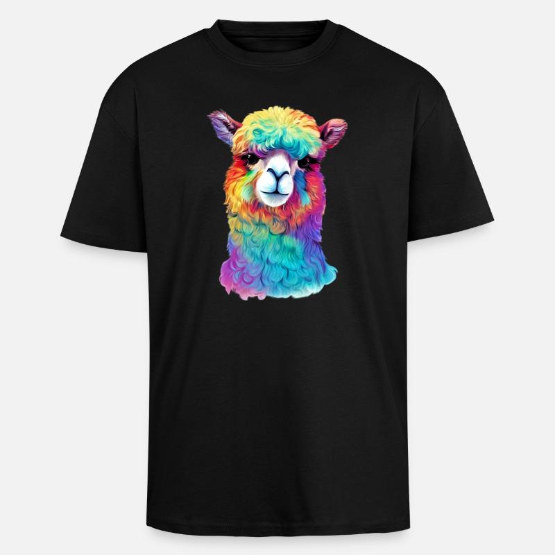 Alpaka - Oversized Heavyweight Unisex T-Shirt - Schwarz