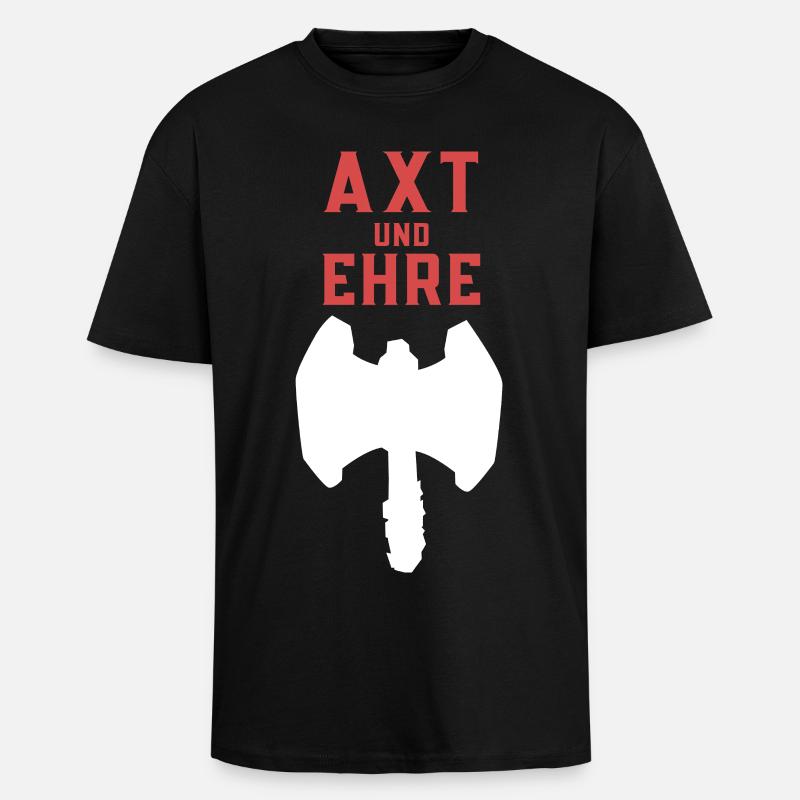 Axe and Honor - Unisex Oversized Heavyweight T-shirt - black