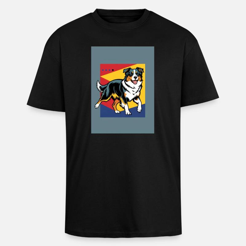 Australischer Schäferhund - Oversized Heavyweight Unisex T-Shirt - Schwarz