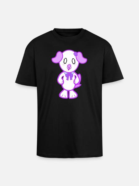KawaiiDOGGOS - Flora print - Unisex Oversized Heavyweight T-shirt - black