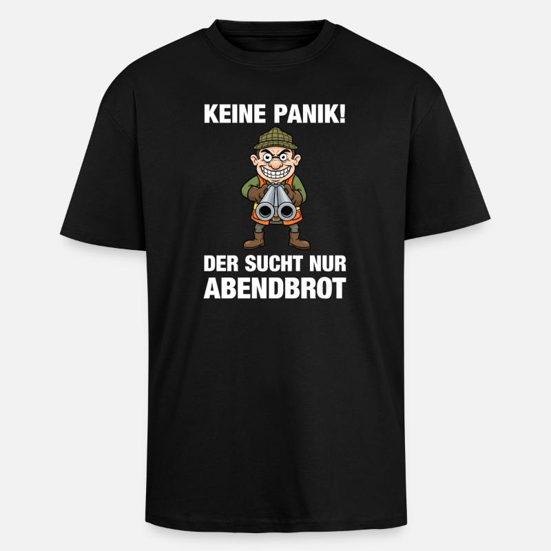 Jäger sucht Abendbrot - Oversized Heavyweight Unisex T-Shirt - Schwarz