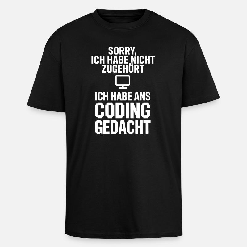Entschuldigung Coding Kopf - Oversized Heavyweight Unisex T-Shirt - Schwarz