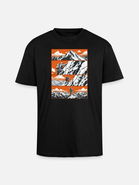 Mountaineering Climbing Adventure - Unisex Oversized Heavyweight T-shirt - black