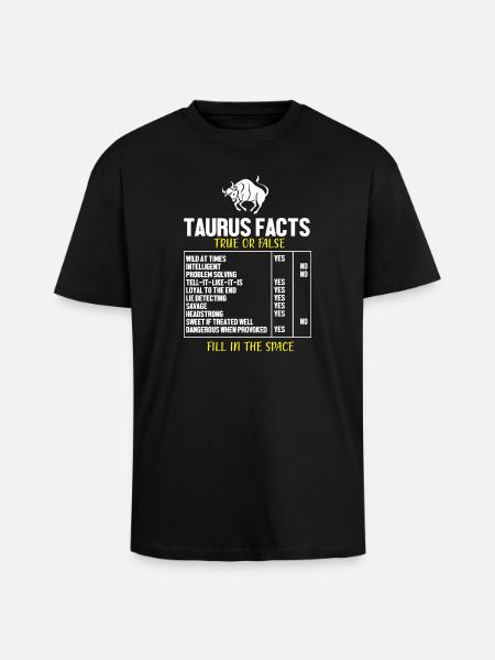 Zodiac sign Taurus - Unisex Oversized Heavyweight T-shirt - black