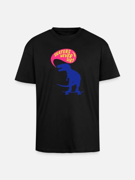t-rex skater - T-shirt unisexe oversize épais - noir