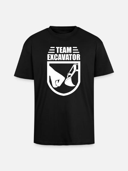 Excavator - Oversized Heavyweight Unisex T-Shirt - Schwarz