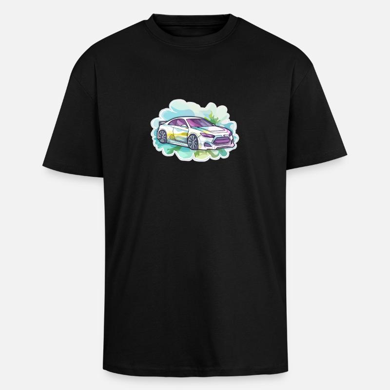 Auto - Illustration - Oversized Heavyweight Unisex T-Shirt - Schwarz