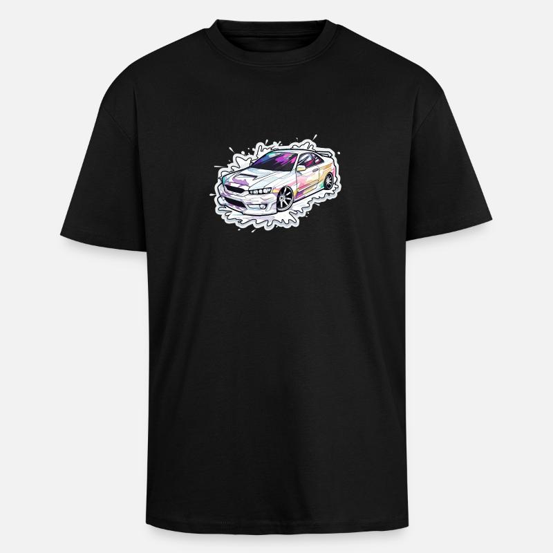 Auto - Illustration - Oversized Heavyweight Unisex T-Shirt - Schwarz