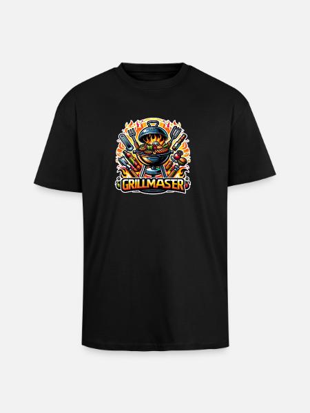 GrillMaster - Grill Illustration - Unisex Oversized Heavyweight T-shirt - black