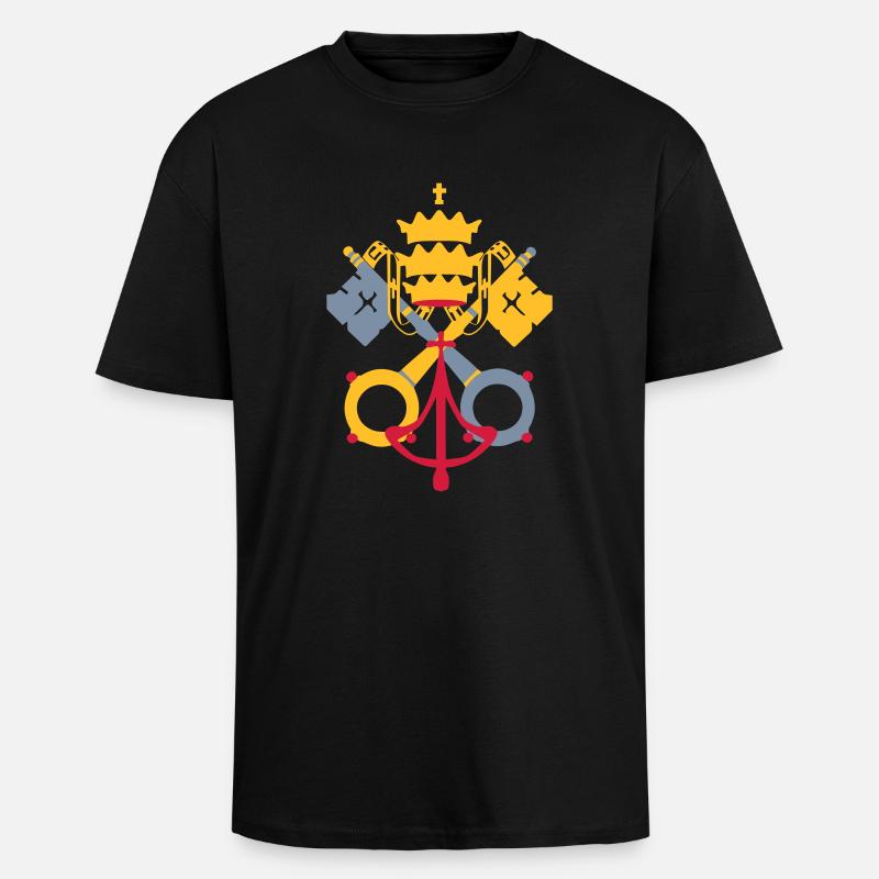 drapeau_vatican2 - Oversized Heavyweight Unisex T-Shirt - Schwarz