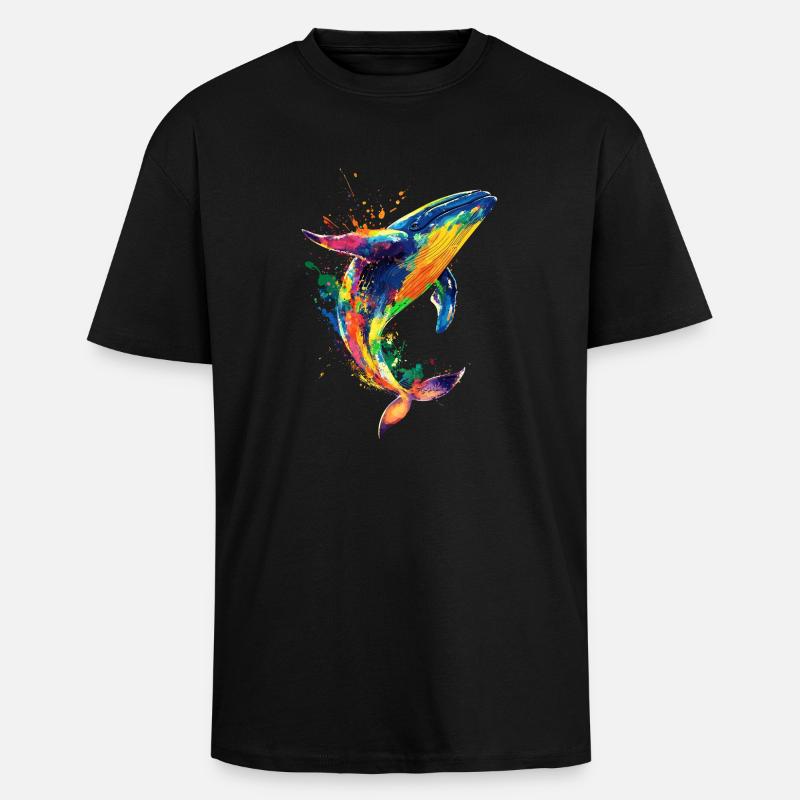 Wal Pop Art Bunt - Oversized Heavyweight Unisex T-Shirt - Schwarz