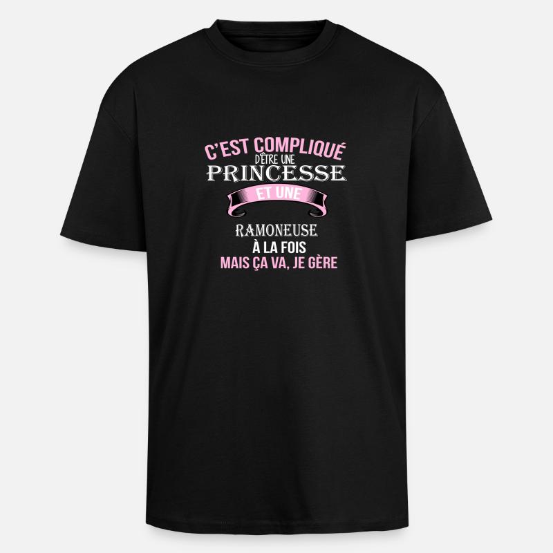 Ramoneuse - T-shirt unisexe oversize épais - noir