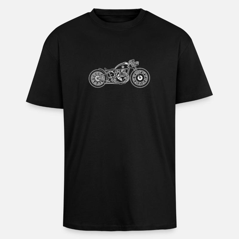 Chopper / Bobber Motorrad 09_weiß - Oversized Heavyweight Unisex T-Shirt - Schwarz