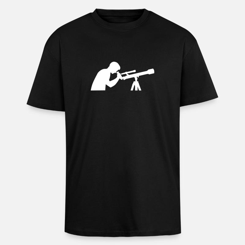 Teleskop - Oversized Heavyweight Unisex T-Shirt - Schwarz