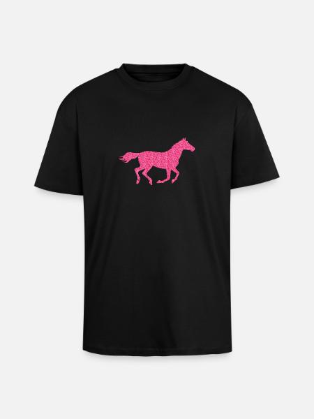 Glitzer Pferd - Oversized Heavyweight Unisex T-Shirt - Schwarz